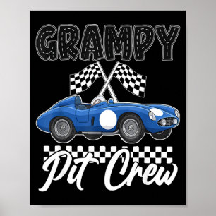 Affiche Fête d'anniversaire de voiture de course famille d
