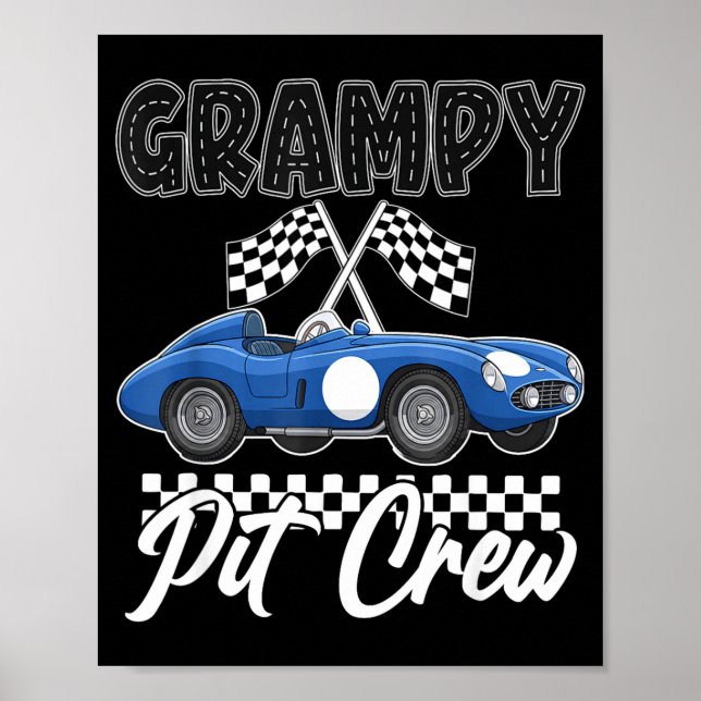 Affiche Fête d'anniversaire de voiture de course famille d (Devant)
