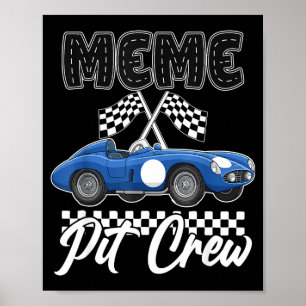 Affiche Fête d'anniversaire de voiture de course famille d