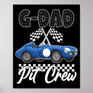 Affiche Fête d'anniversaire de voiture de course famille g