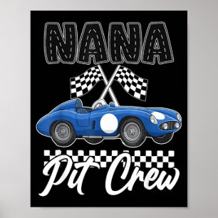 Affiche Fête d'anniversaire de voiture de course famille n
