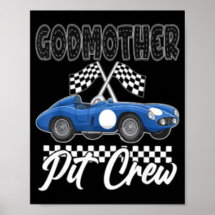Affiche Fête d'anniversaire de voiture de course grand-mèr