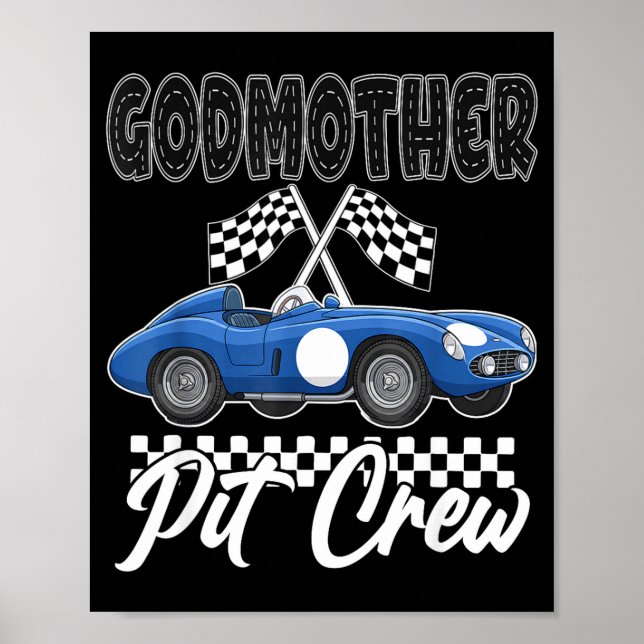 Affiche Fête d'anniversaire de voiture de course grand-mèr (Devant)