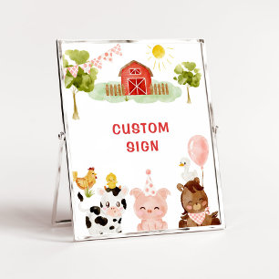 Affiche Fête d'anniversaire des animaux de ferme Custom