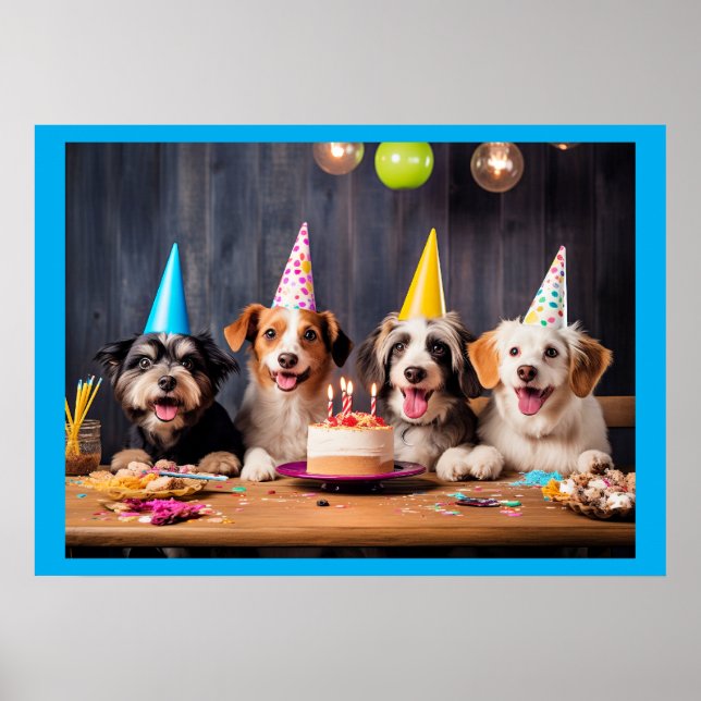 Affiche Fête d'anniversaire des chiens (Devant)