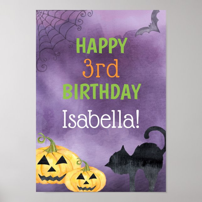 Affiche Fête d'anniversaire d'Halloween pour enfants (Devant)