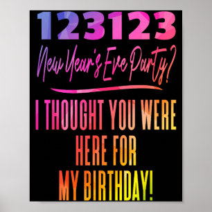 Affiche Fête d'anniversaire du Nouvel An colorée 123123 Et