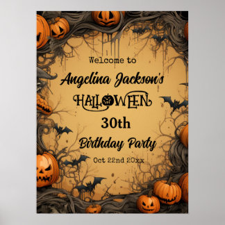 Affiche Fête d'anniversaire Halloween 30 ans Bienvenue cit
