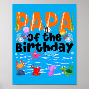 Affiche Fête d'anniversaire Papa Under Sea garçons océan m