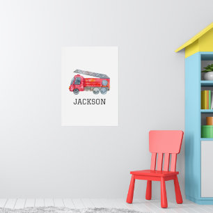 Affiche Fête d'anniversaire personnalisée de camion de pom