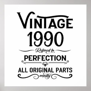 Affiche Fête d'anniversaire personnalisée vintage 35 ans