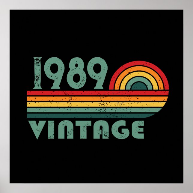 Affiche Fête d'anniversaire personnalisée vintage 35 ans (Devant)
