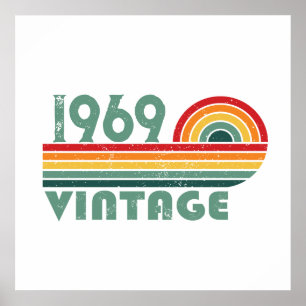 Affiche Fête d'anniversaire personnalisée vintage 55 ans