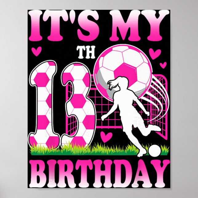 Affiche Fête d'anniversaire pour fille de 13 ans sur le th (Devant)