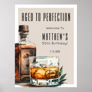 Affiche Fête d'anniversaire pour hommes Vieillis à la perf