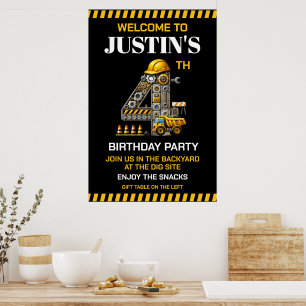 Affiche Fête d'anniversaire pour les 4 ans de Construction