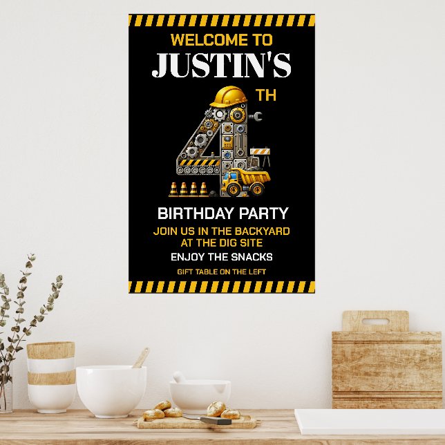 Affiche Fête d'anniversaire pour les 4 ans de Construction (Cuisine)
