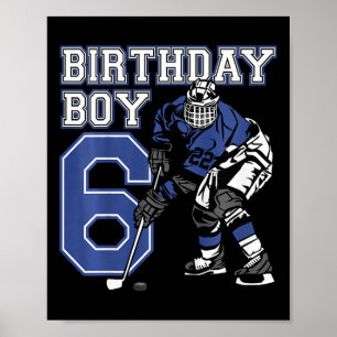 Affiche Fête d'anniversaire sur le thème de hockey sur gla