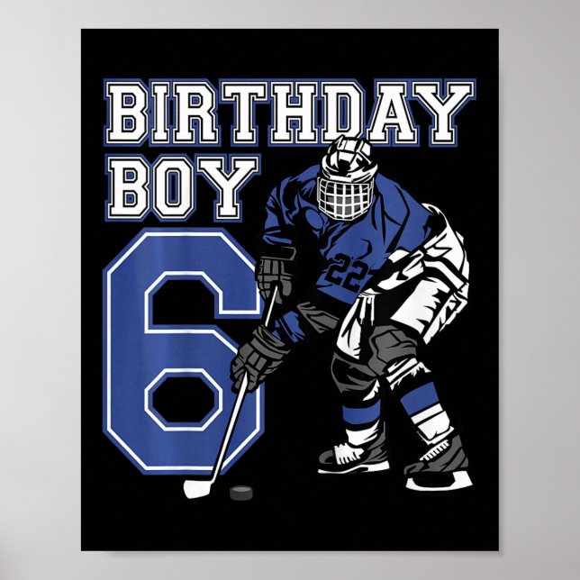 Affiche Fête d'anniversaire sur le thème de hockey sur gla (Devant)