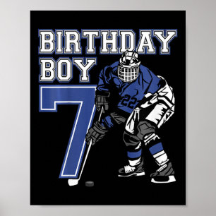 Affiche Fête d'anniversaire sur le thème de hockey sur gla