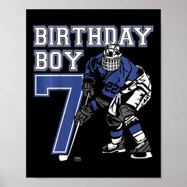 Affiche Fête d'anniversaire sur le thème de hockey sur gla (Devant)