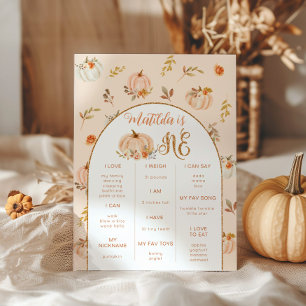 Affiche Fête d'anniversaire Sweet Little citrouille