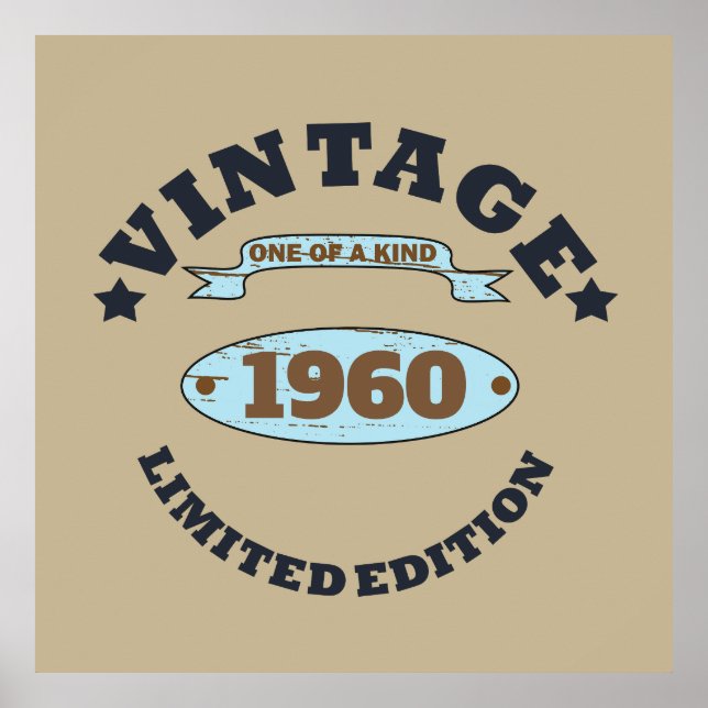 Affiche Fête d'anniversaire vintage personnalisée (Devant)