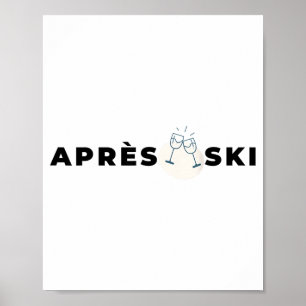 Affiche Fête d'après-ski boissons après-ski ski snowboard
