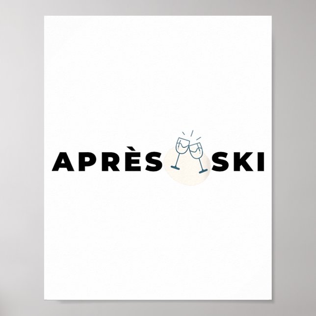 Affiche Fête d'après-ski boissons après-ski ski snowboard (Devant)