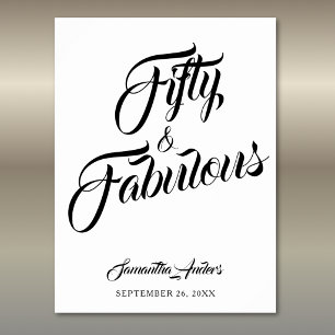 Affiche Fête de 50 ans merveilleux et fabuleux