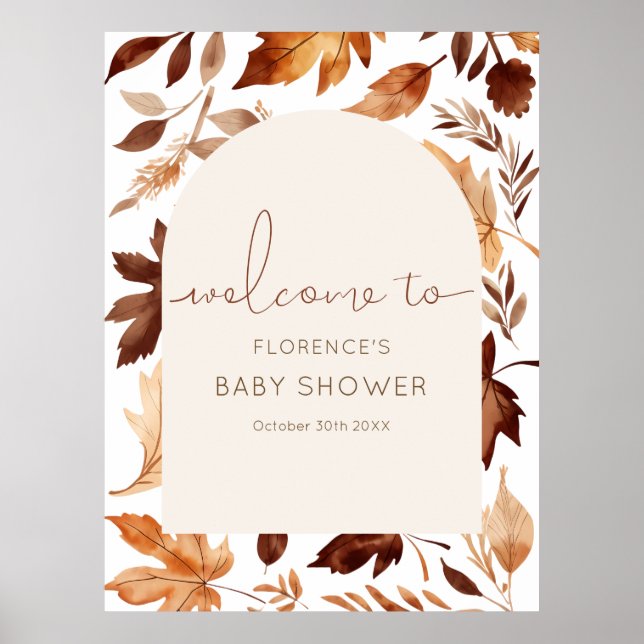 Affiche Fête de Baby Shower Tombez Amoureux  (Devant)