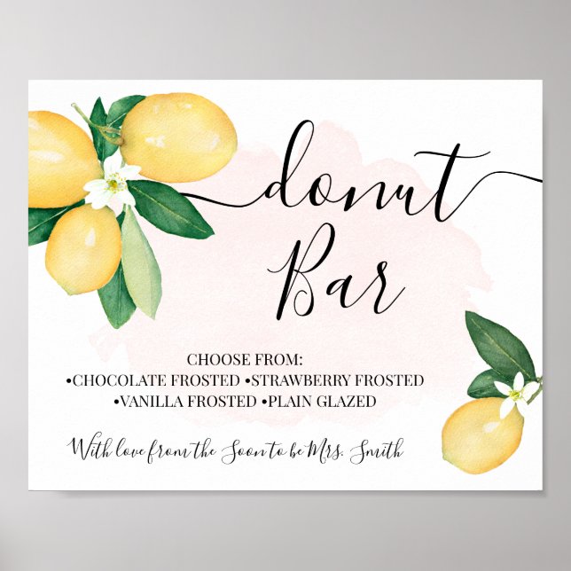 Affiche Fête de bar à beignets Mariage Shower de mariage C (Devant)