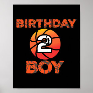 Affiche Fête de basket-ball 2 ans Ancien Anniversaire Cel
