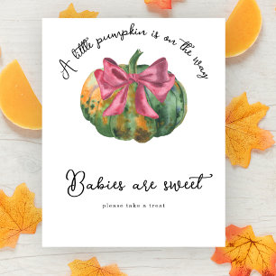Affiche Fête de bébé à l'arbre à citrouille Bébés sont dou
