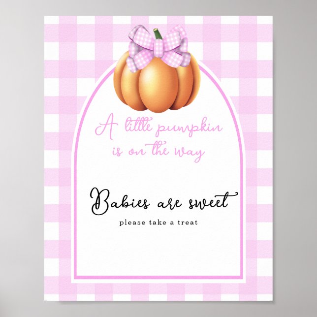 Affiche Fête de bébé à l'arche de citrouille avec ruban Bé (Devant)