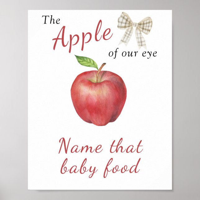 Affiche Fête de bébé Apple - Nommez cette nourriture pour  (Devant)