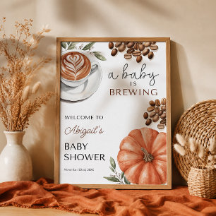 Affiche Fête de bébé au thème de café Pumpkin Spice 18x24