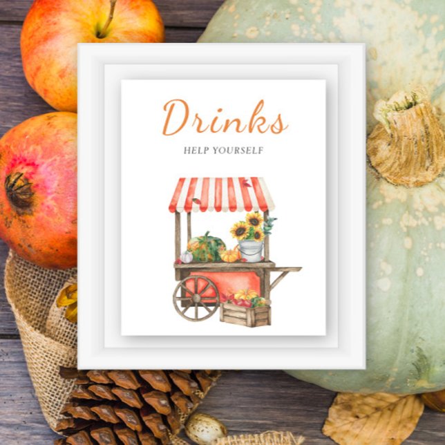 Affiche Fête de bébé citrouilles d'automne - boissons (Créateur téléchargé)
