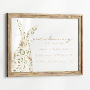 Affiche Fête de bébé de printemps de Pâques Floral Somebun