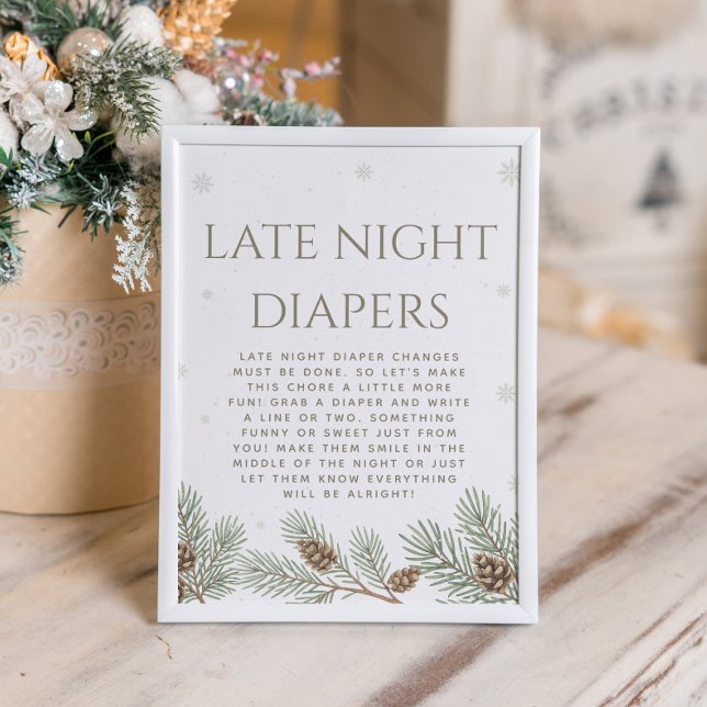 Affiche Fête de Bébé en Hiver Jeu de Nuit pour Couches (Créateur téléchargé)