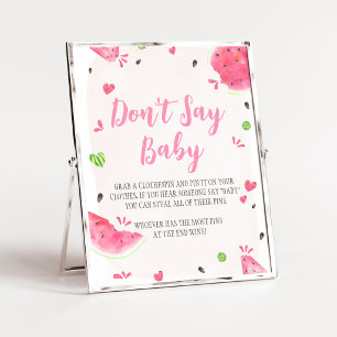Affiche Fête de Bébé Fille au Pastèque Ne Dis Pas Bébé Pan