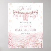 Fête de bébé fille de Noël rose Il faut un village