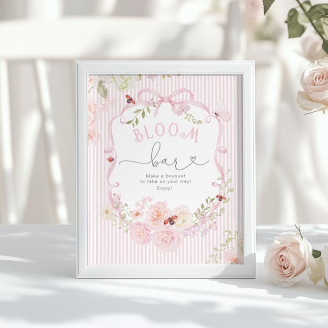 Affiche Fête de bébé fleurie Love Bug Bloom Bar (Créateur téléchargé)