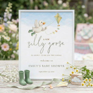 Affiche Fête de bébé imprimable avec un fou rire canard ce