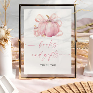 Affiche Fête de Bébé Livres et Cadeaux Petite Citrouille R