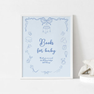 Affiche Fête de bébé manuscrite, Livres pour bébé garçon