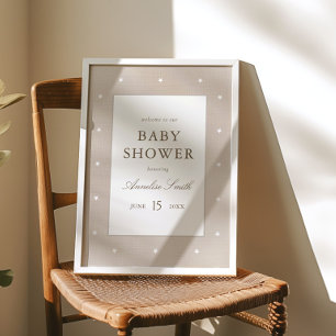 Affiche Fête de Bébé Minimaliste et Neutre pour la Nurseri
