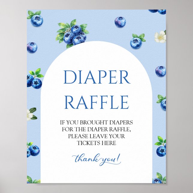Affiche Fête de Bébé Myrtille Tirage au Sort de Couches (Devant)