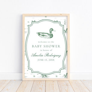 Affiche Fête de bébé neutre pour un canard colvert Toile