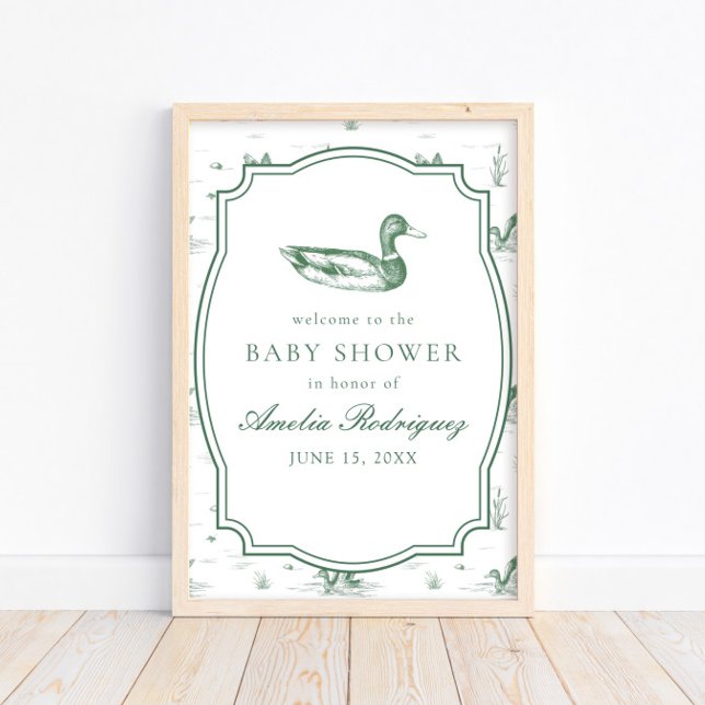 Affiche Fête de bébé neutre pour un canard colvert Toile (Créateur téléchargé)